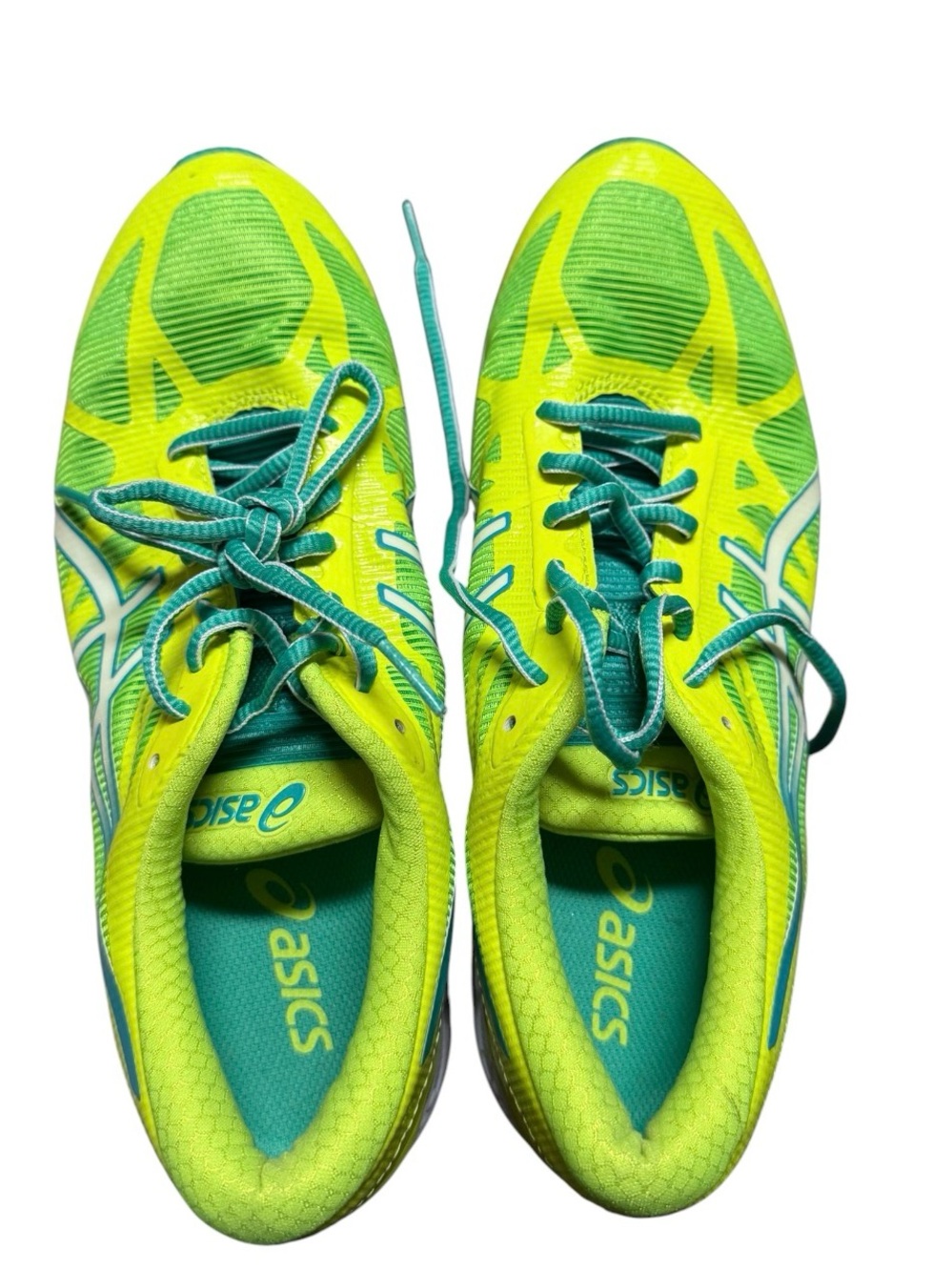 ASICS Dynamic DuoMax Bright Lime & Teal Performance Running Workout Shoes